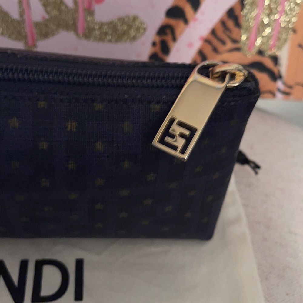 FENDI Saffiano Leather Pouch EUC W/Dust Bag - Picture 2 of 6